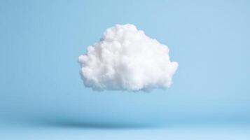 Fluffy white cloud floating against soft blue background, creating serene atmosphere photo