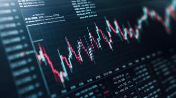 Dynamic financial chart displaying market trends and price fluctuations, showcasing data photo