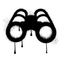Binoculars with spray paint graffiti isolated on white background vector