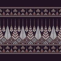 Earth tone pixel art brown border seamless pattern for decorations, fabric prints, textile texture, and other digital prints vector