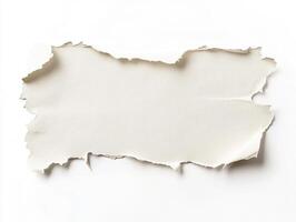 Torn white paper sheet on a plain background for creative use photo