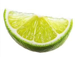 Fresh lime wedge showcasing vibrant green color and texture photo