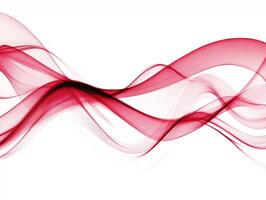 Colorful abstract red wave design on a white background photo