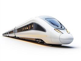 High-speed train ready for departure at modern station photo
