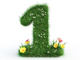 Grass number one with flowers creating a vibrant display photo