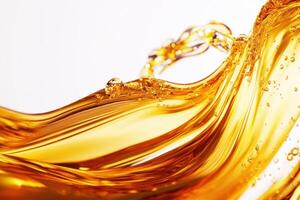 Captivating swirl of golden liquid flowing dynamically photo