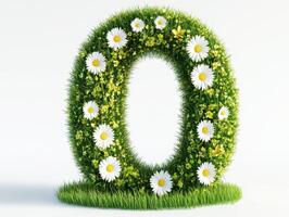 Decorative floral number created with grass and flowers for events photo