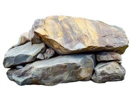 Natural rock formation with layered texture and varied shades photo