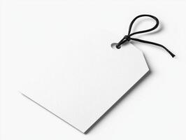Blank tag with string ready for customization or labeling photo