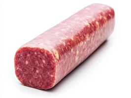 Sliced meat log showcasing rich color and texture for culinary use photo
