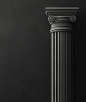 Classical column design against a dark background in modern style photo