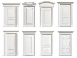 Various styles of interior doors displayed in a modern design setting photo