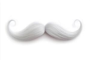 Creative white mustache design with elegant curves and style photo
