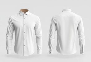 This white shirt is showcased from both front and back angles photo