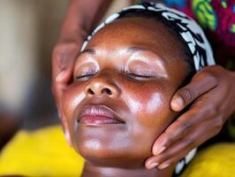 Relaxing facial massage in a serene wellness setting photo