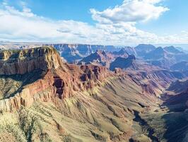 Majestic view of rocky cliffs and expansive canyons at midday photo