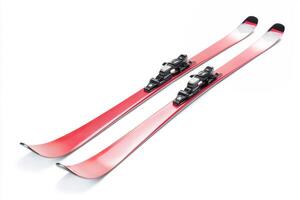 High-quality red skis ready for winter sports adventure photo