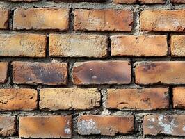 Texture of weathered bricks in urban architecture photo