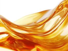 Golden liquid flowing gracefully in soft waves photo