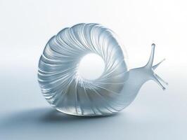 Translucent snail shell on a light background with details photo