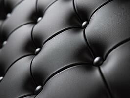 Leather upholstery showcasing tufted design and texture details photo