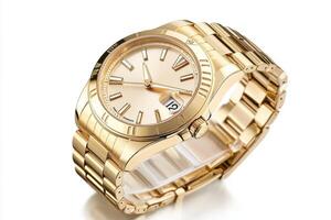 Elegant gold watch with a classic design and sophisticated details photo