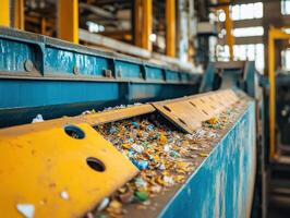 Waste management facility processes recycling materials efficiently photo