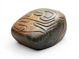 Intricately carved stone with cultural significance photo
