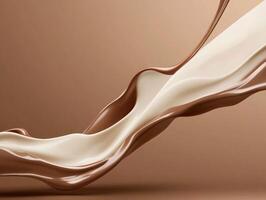 Swirling chocolate and cream mixture on a smooth surface photo