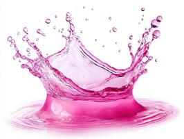 Colorful splash of pink liquid creating dynamic ripples photo
