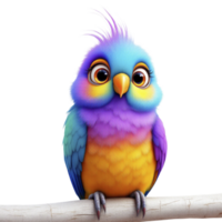 A colorful bird sitting on a branch png