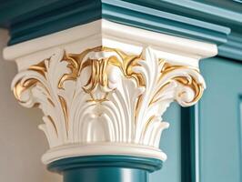 Intricate column design showcases elegance in interior decor photo