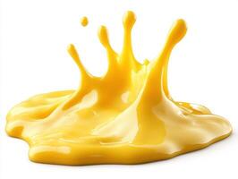 Cheese splash highlighting texture close up photo