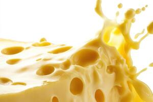 Cheese splash highlighting texture and color details photo