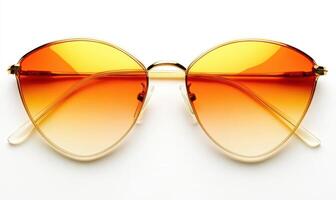 Sunglasses with orange gradient lenses for summer fashion photo