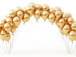 Elegant golden balloon arch decoration for celebrations photo