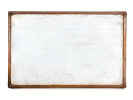 Blank wooden framed whiteboard ready for new ideas and notes photo