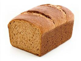 Freshly baked whole grain bread loaf on a clean surface photo