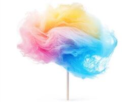 Colorful cotton candy on a stick at a funfair during summer photo