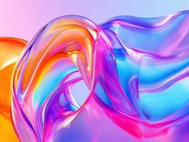 Colorful abstract waves create a vibrant visual effect photo