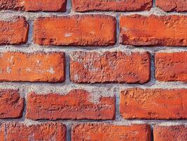 Textured red brick wall showcasing rustic charm and materials photo