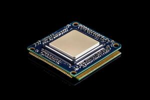High-performance computer processor on a black background photo