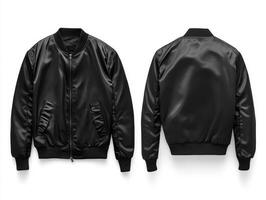 Stylish black bomber jacket design for casual wear photo