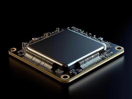 Detailed view of a modern microprocessor with intricate design photo
