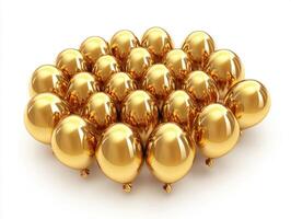 Golden balloons arranged artistically for festive celebration photo