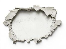 Concrete wall section with rough edges and blank interior photo