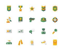 Police Icon Theme with Gradient Style. vector