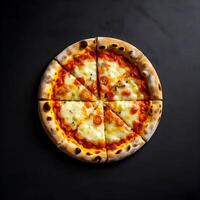 Sliced Pizza Overhead View photo