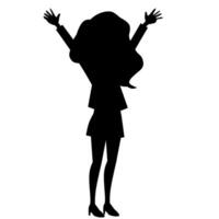 silhouette of a woman with arms up in the air vector