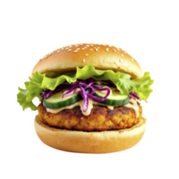 A hamburger with lettuce, cucumber and cheese on it png